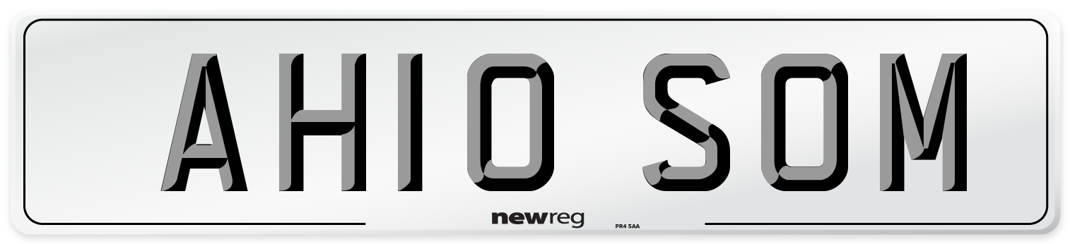 AH10 SOM Number Plate from New Reg